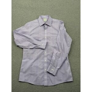 Brooks Brothers Milano Fit Non-Iron Supima Cotton Gingham DressShirt Purple15-32